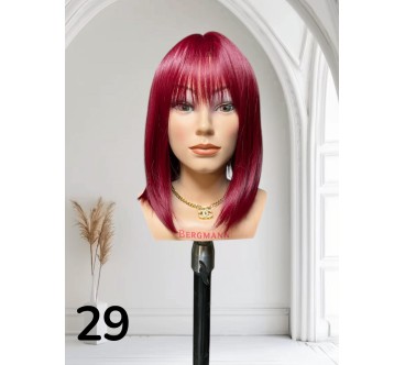 PERUKA 29 Long bob Burgund z grzywką