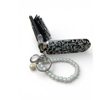 SZCZOTKA Z LUSTERKIEM DO TOREBKI MINI BRELOK