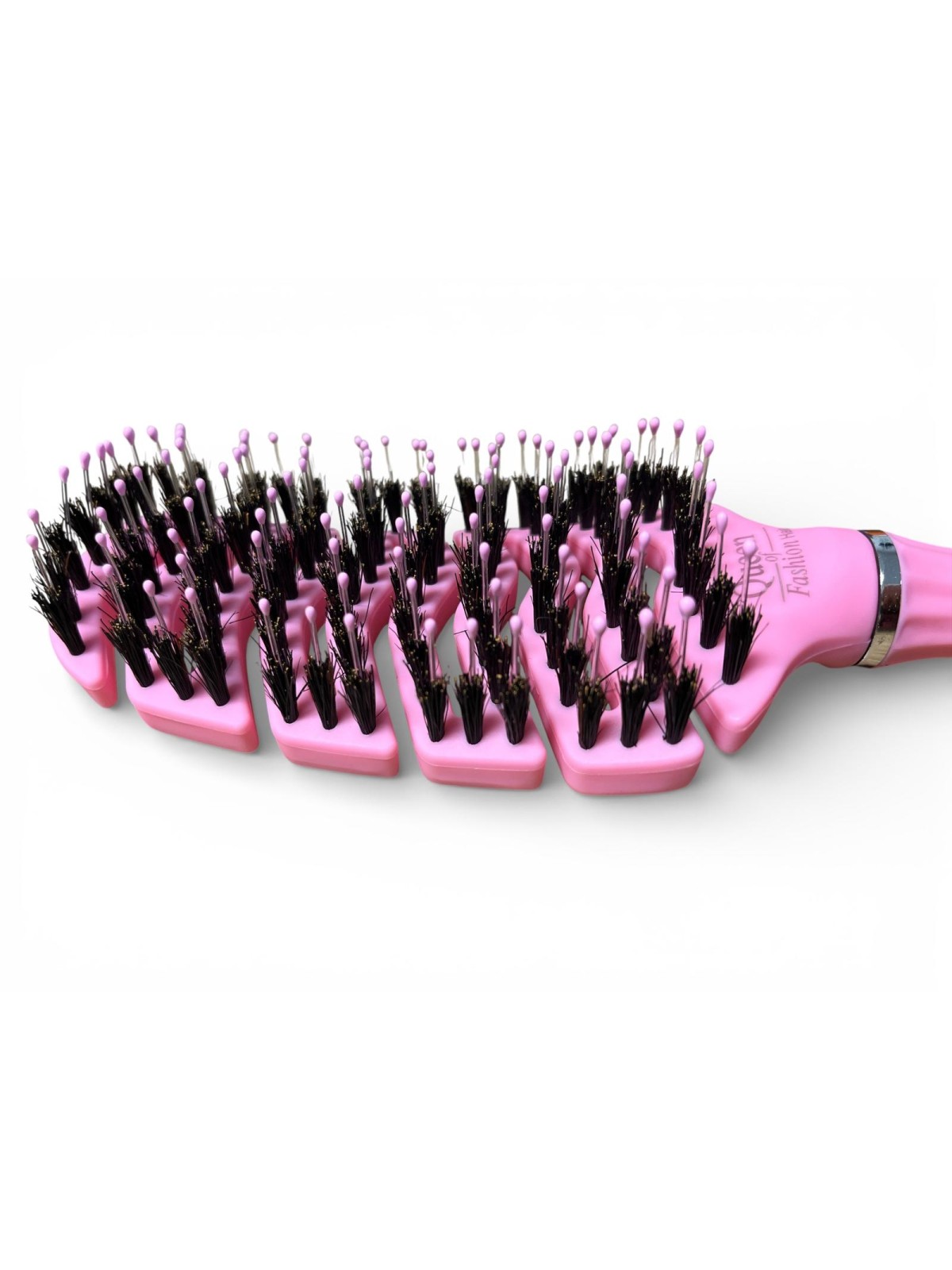 S14 SZCZOTKA SILIKONOWA Z WŁOSIEM DZIKA RÓŻOWA