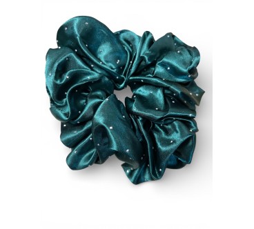 GUMKA SATYNA Z CEKINAMI BUTELKOWA ZIELEŃ