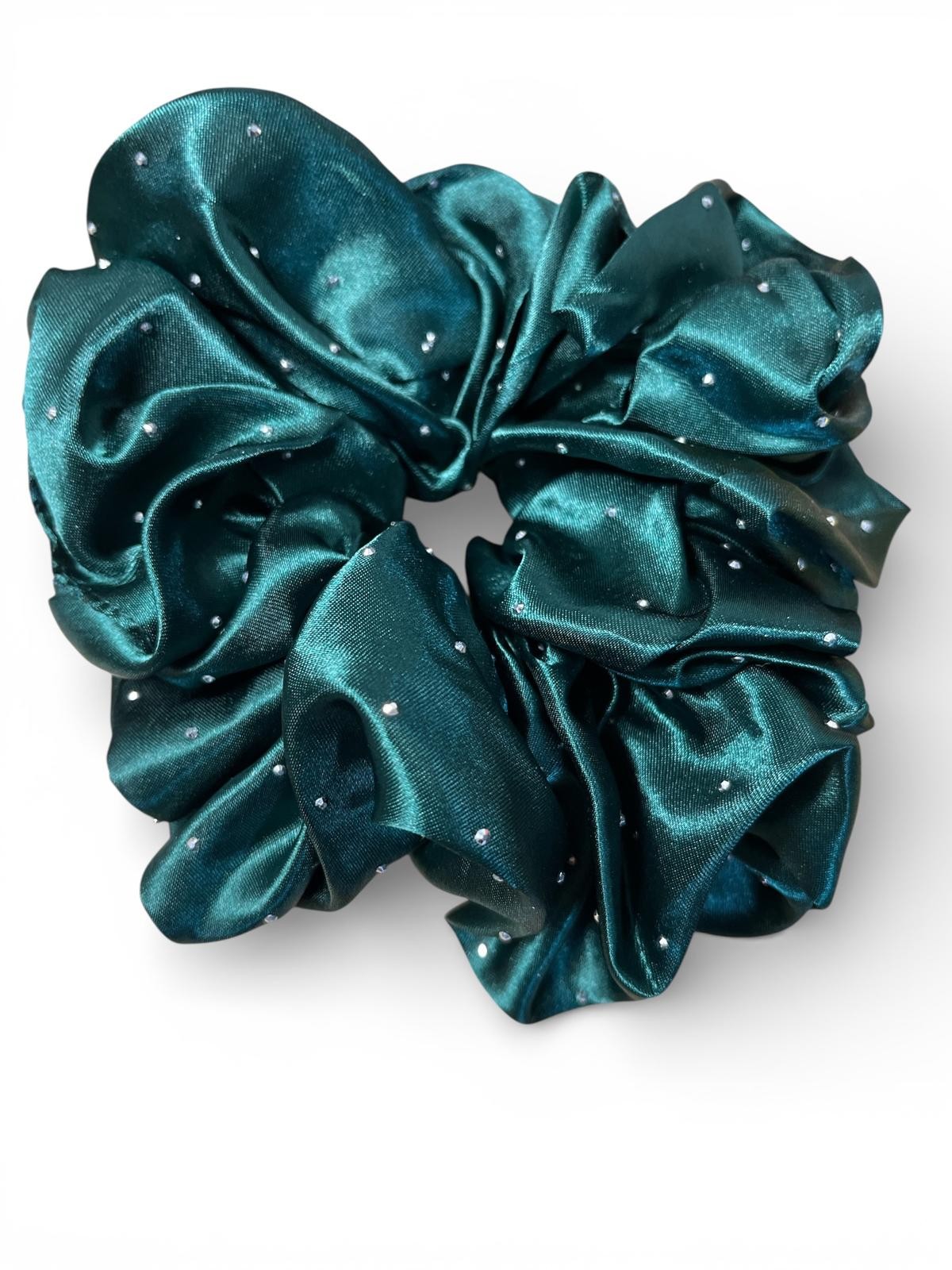 GUMKA SATYNA Z CEKINAMI BUTELKOWA ZIELEŃ