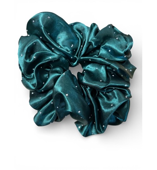 GUMKA SATYNA Z CEKINAMI BUTELKOWA ZIELEŃ