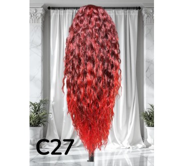 KUC C27 OMBRE CZARNY Z CZERWONYM