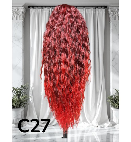 KUC C27 OMBRE CZARNY Z CZERWONYM