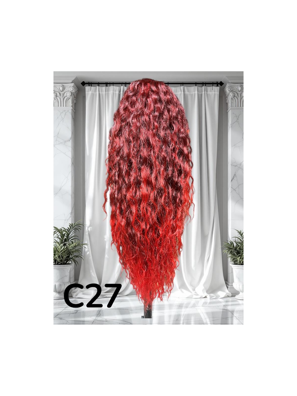 KUC C27 KLAMERKA OMBRE CZARNY Z CZERWONYM