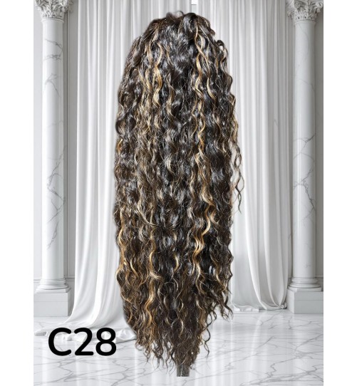 KUC C28 BARDZO CIEMNY BRĄZ Z PASEMKAMI CIEPŁEGO BLONDU