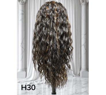 KUC H30 KLAMERKA BARDZO CIEMNY BRĄZ Z PASEMKAMI CIEPŁEGO BLONDU