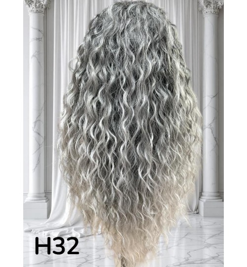 KUC H32 KLAMERKA OMBRE CZARNY Z POPIELEM