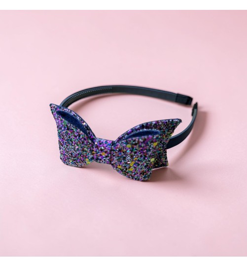 Op.48 KOKARDA FIOLETOWA Z BROKATEM NA GRZEBYKU