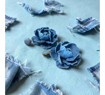 Op.52 Piękny zestaw opaska + kolczyki różyczki