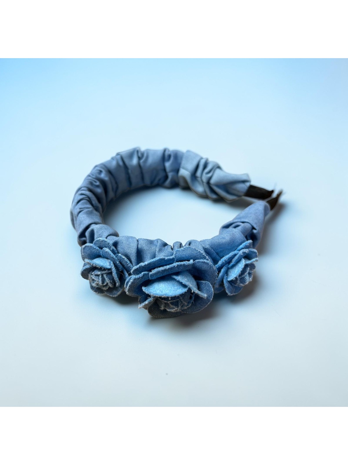 Op.52 Piękny zestaw opaska + kolczyki różyczki