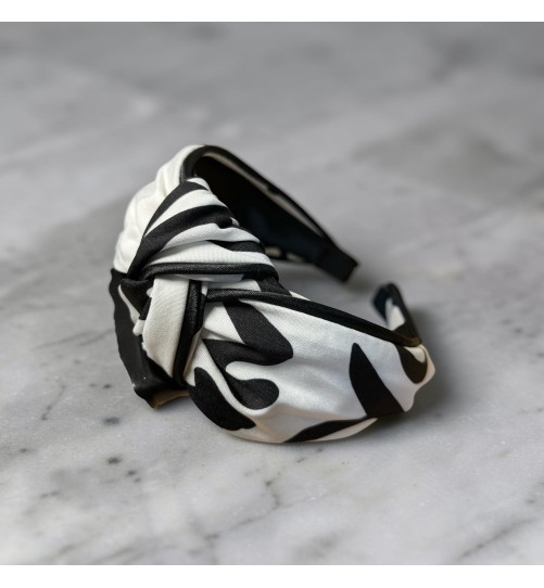 Op.53 Opaska materiałowa biało-czarna