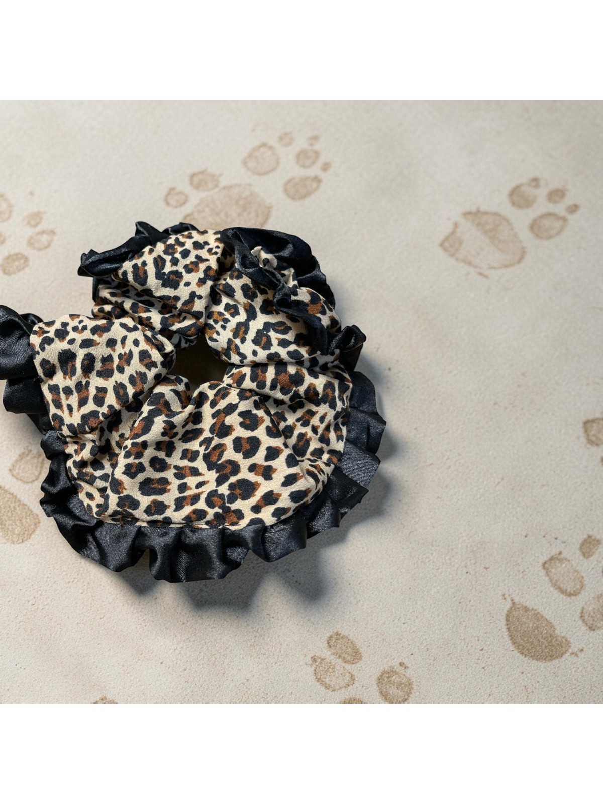 Op.59 Zestaw cieniutka opaska panterka+ dwie piękne gumki panterka