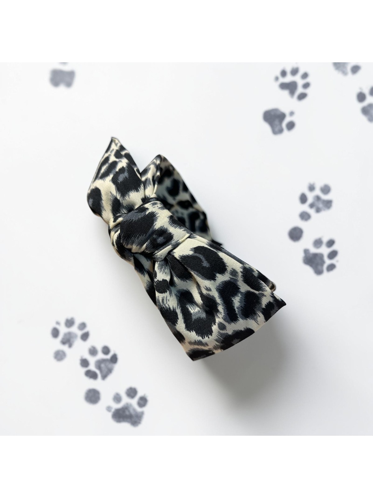 Opaska Op.73 panterka popielato-czarna z kokardką