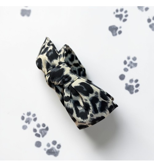 Opaska Op.73 panterka popielato-czarna z kokardką