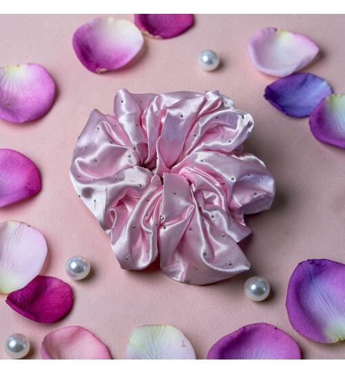 GUMKA SATYNA RÓŻ Z CYRKONIAMI