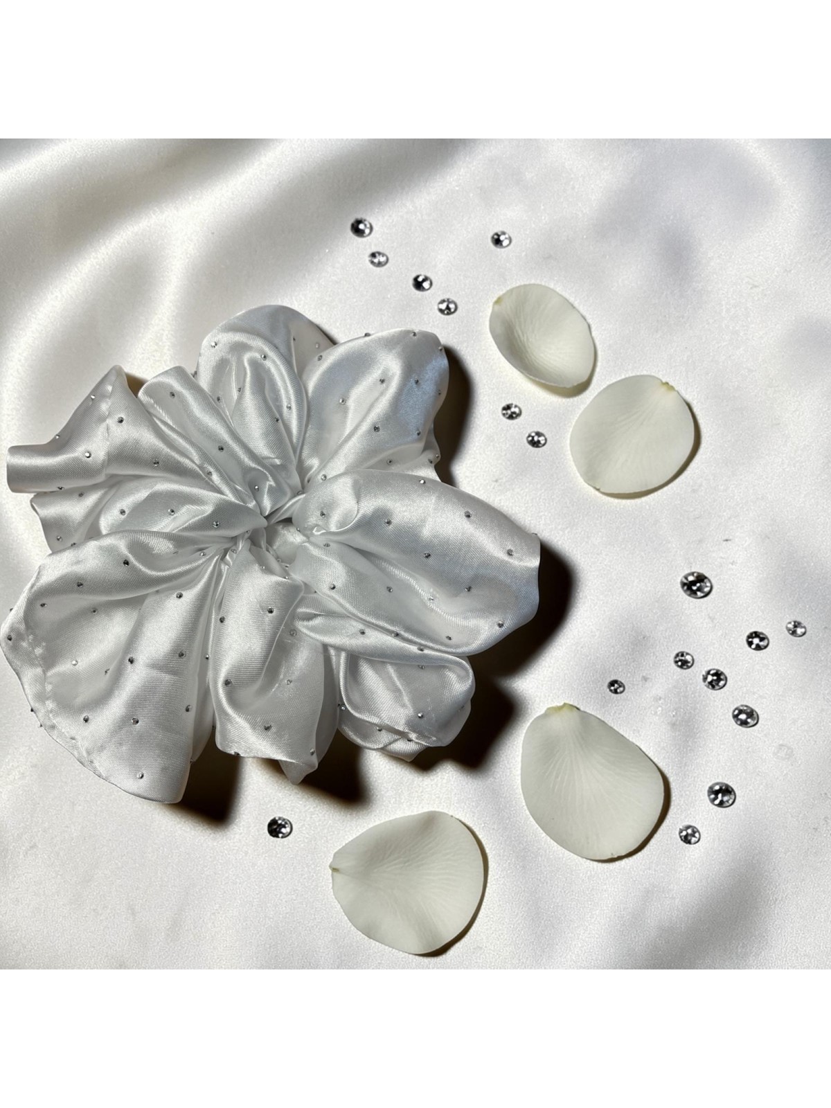 GUMKA SATYNA CYRKONIE BIAŁA