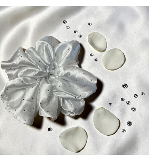 GUMKA SATYNA CYRKONIE BIAŁA