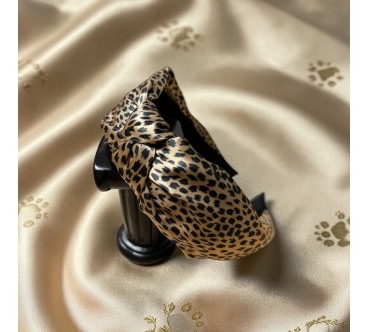 Op.30 Opaska Satynowa Panterka Czarna z Złotem