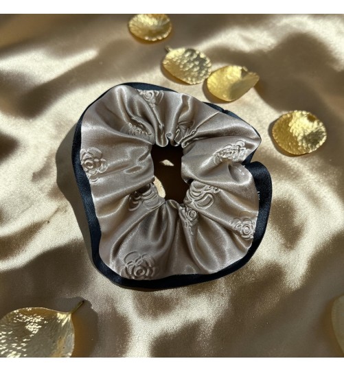 GUMKA SATYNOWA ZŁOTA Z CZARNYM TŁOCZONA 7