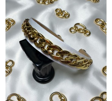 Op.81 Opaska Biała z Łańcuszkiem