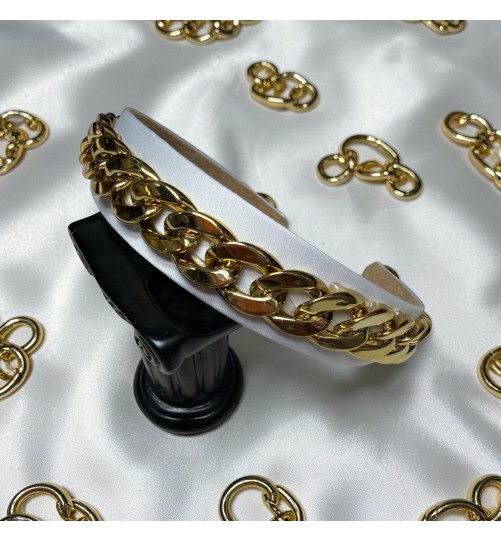 Op.81 Opaska Biała z Łańcuszkiem