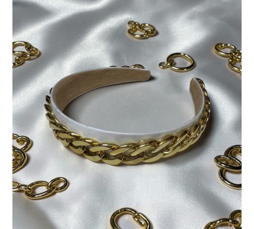 Op.81 Opaska Biała z Łańcuszkiem