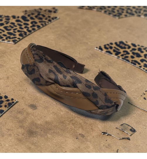 Op.83 Opaska Cienka Panterka Ekoskóra