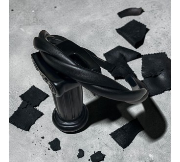 Op.84 Czarna Opaska Ekoskóra na Grzebyku