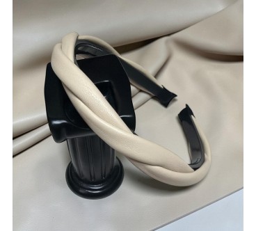 Op.84 Opaska Ekoskóra Śmietanka na Grzebyku