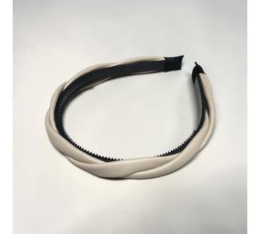 Op.84 Opaska Ekoskóra Śmietanka na Grzebyku