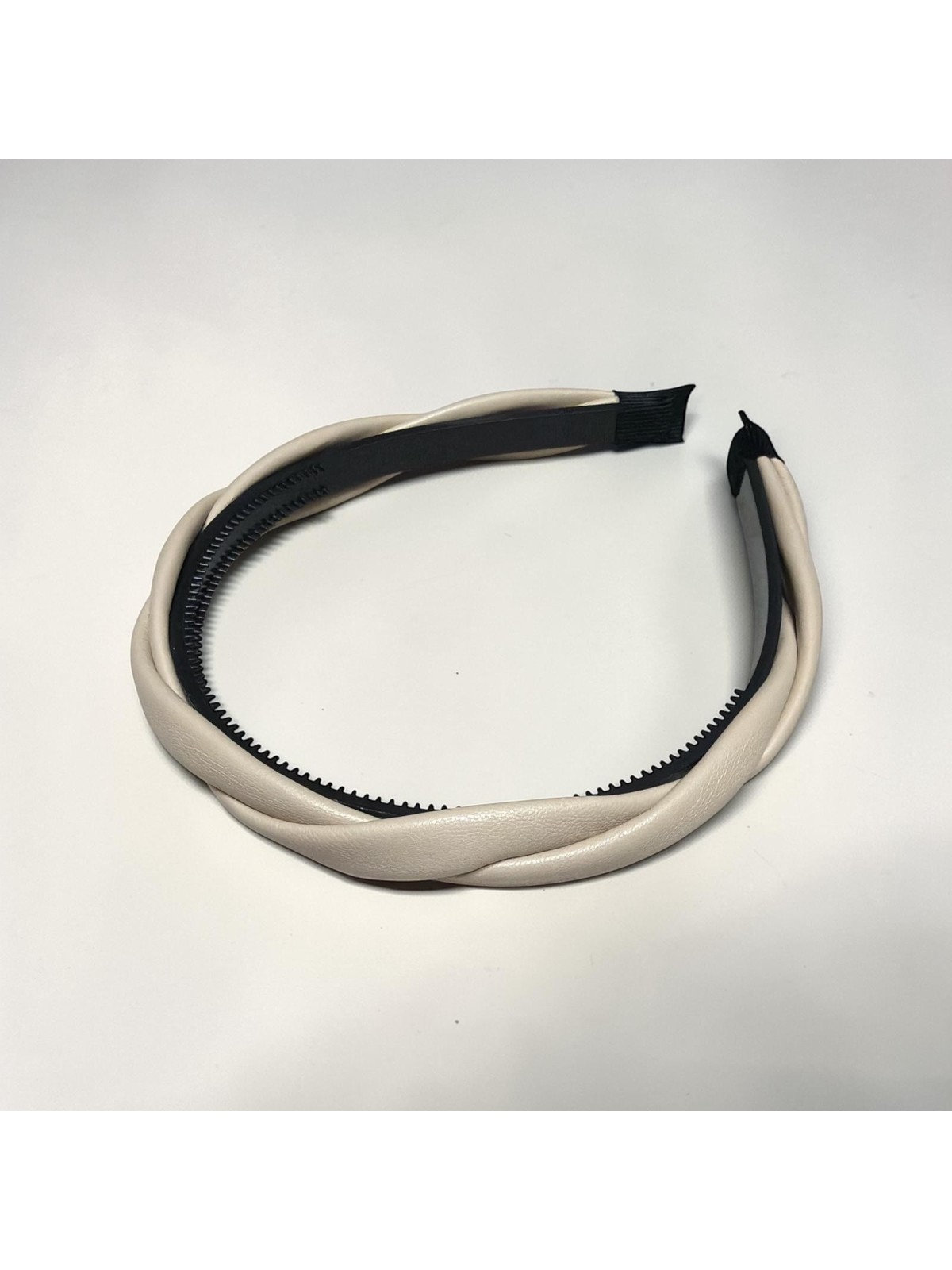 Op.84 Opaska Ekoskóra Śmietanka na Grzebyku