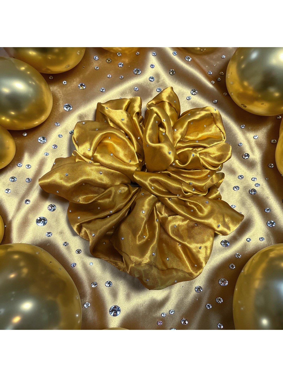 Gumka Satynowa Złota z Cyrkoniami