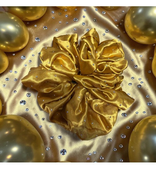 Gumka Satynowa Złota z Cyrkoniami