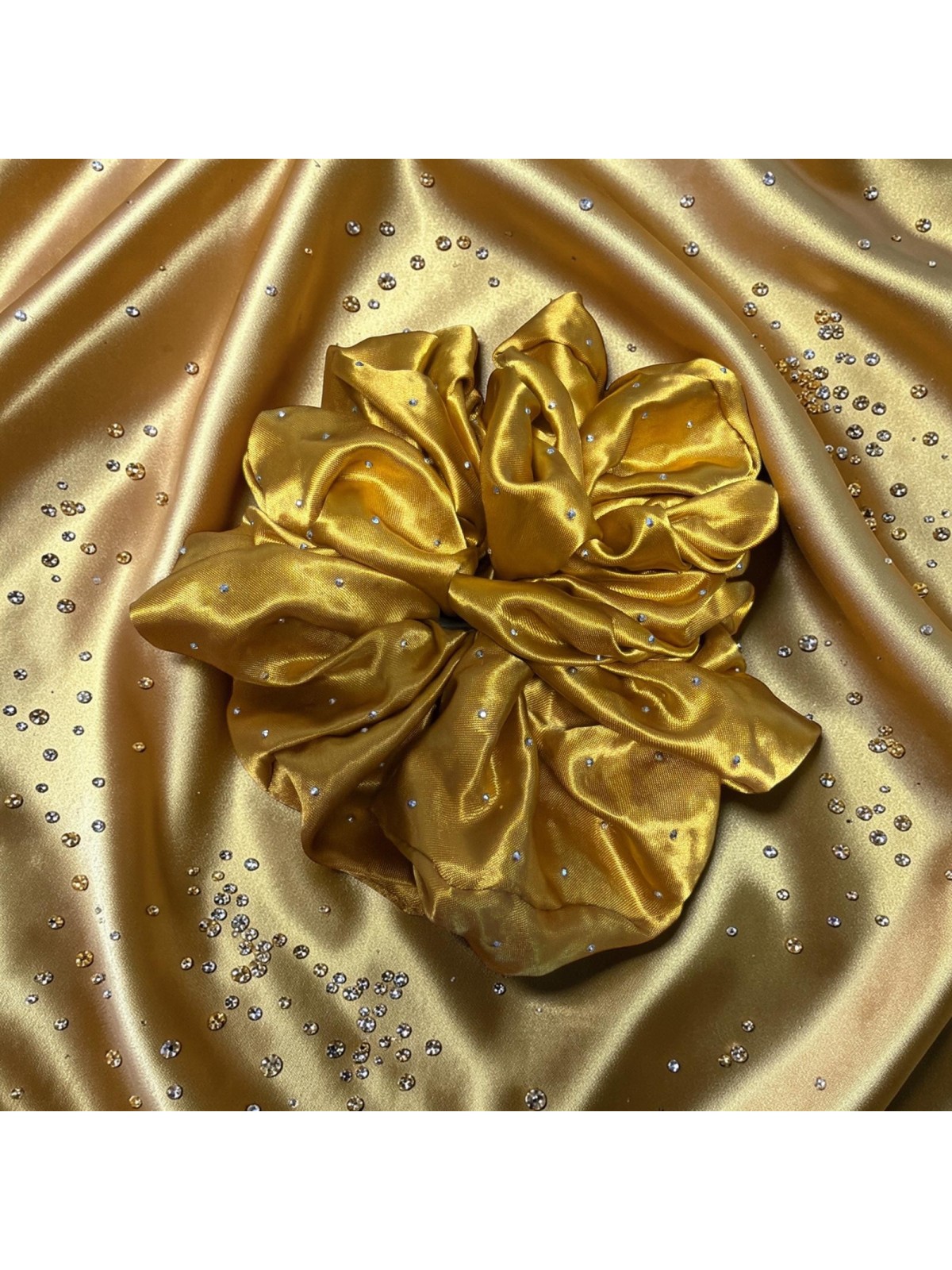 Gumka Satynowa Złota z Cyrkoniami