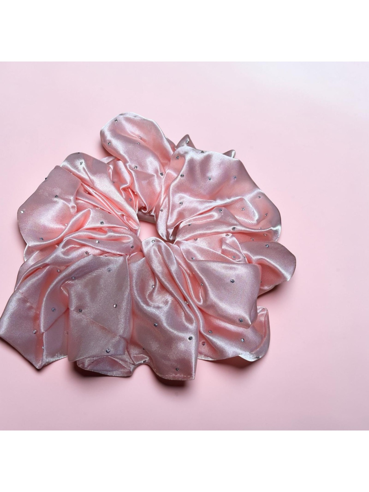 Gumka satynowa z cyrkoniami kolor morelowy