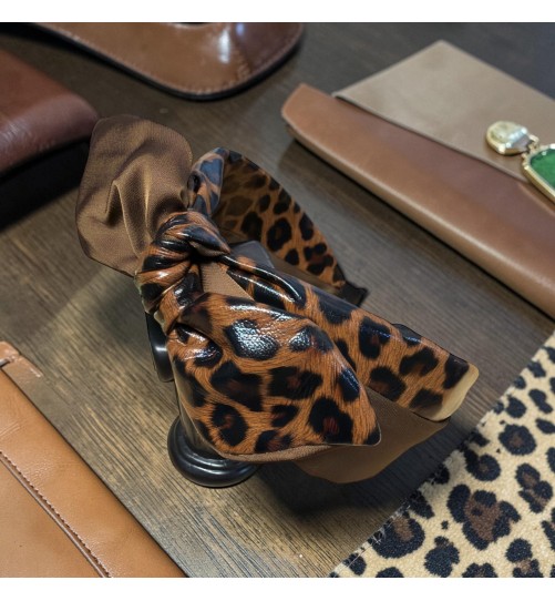 Op.87 Opaska Brązowa Ekoskóra z Materiałem