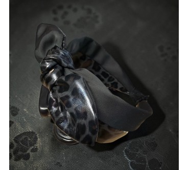 Op.87 Opaska Czarna z Ekoskóry i Materiału