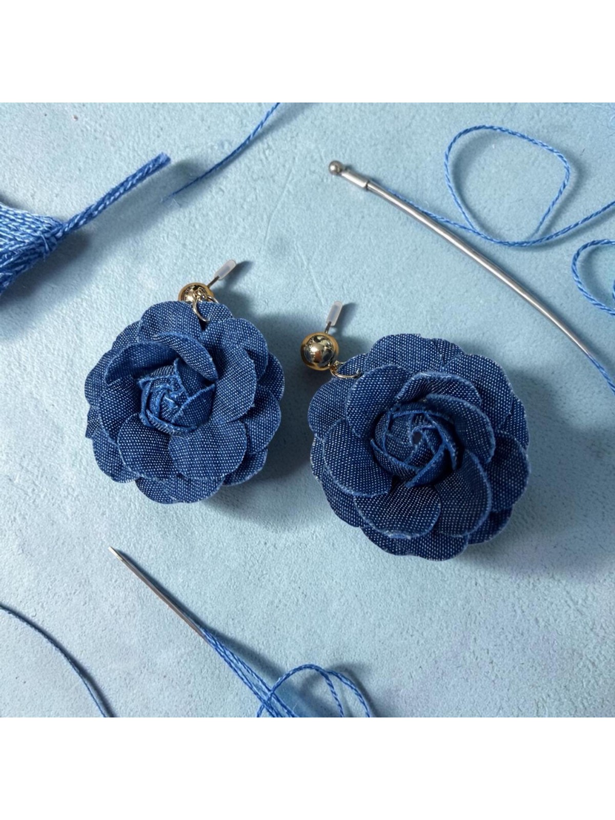 Op.90 Piękny zestaw ciemny odcień opaska + kolczyki pojedyńcza róza