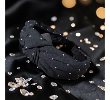 Op.91 Czarna opaska z cyrkoniami