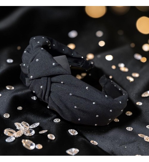 Op.91 Czarna opaska z cyrkoniami