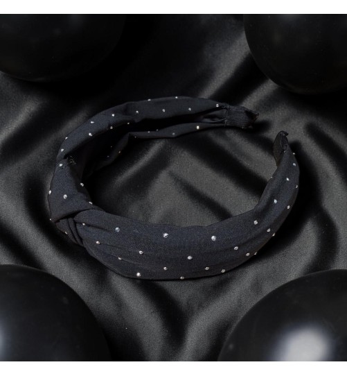 Op.91 Czarna opaska z cyrkoniami