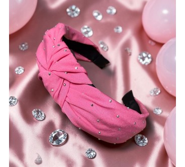 Op.91 Różowa opaska z cyrkoniami