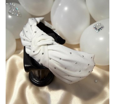 Op.91 Biała opaska z cyrkoniami