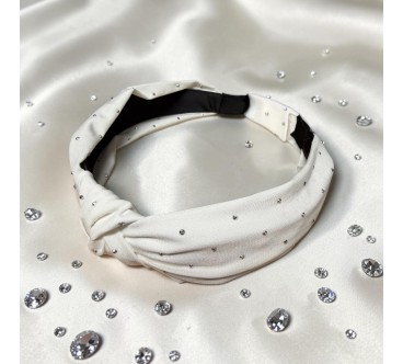Op.91 Biała opaska z cyrkoniami