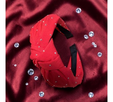 Op.91 czerwona opaska z cyrkoniami