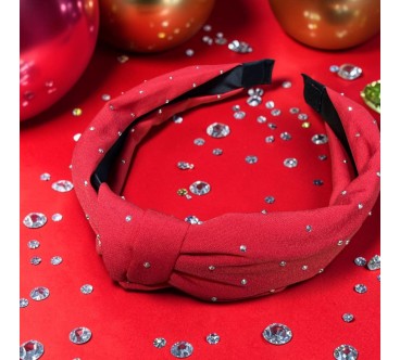 Op.91 czerwona opaska z cyrkoniami