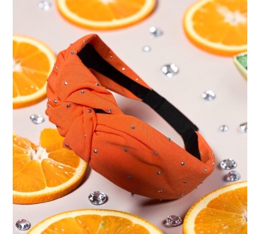 op.91 Pomarańczowa opaska z cyrkoniami