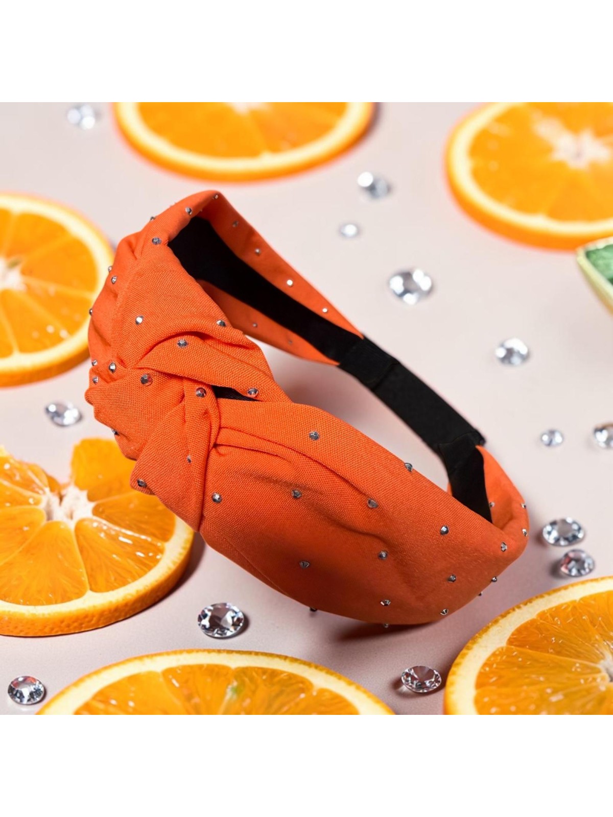 op.91 Pomarańczowa opaska z cyrkoniami