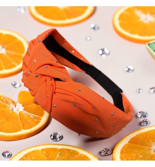 op.91 Pomarańczowa opaska z cyrkoniami